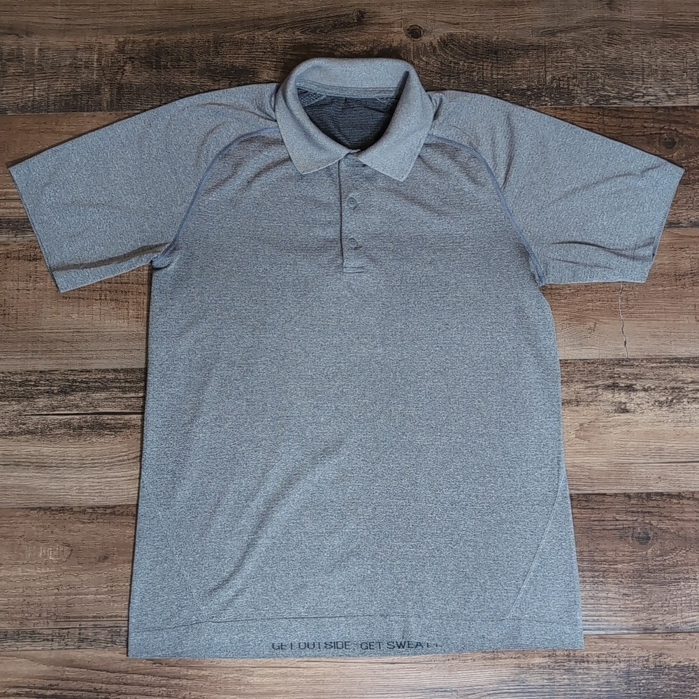 Lululemon Evolution Short Sleeve Polo Size Medium in Heathered Gray